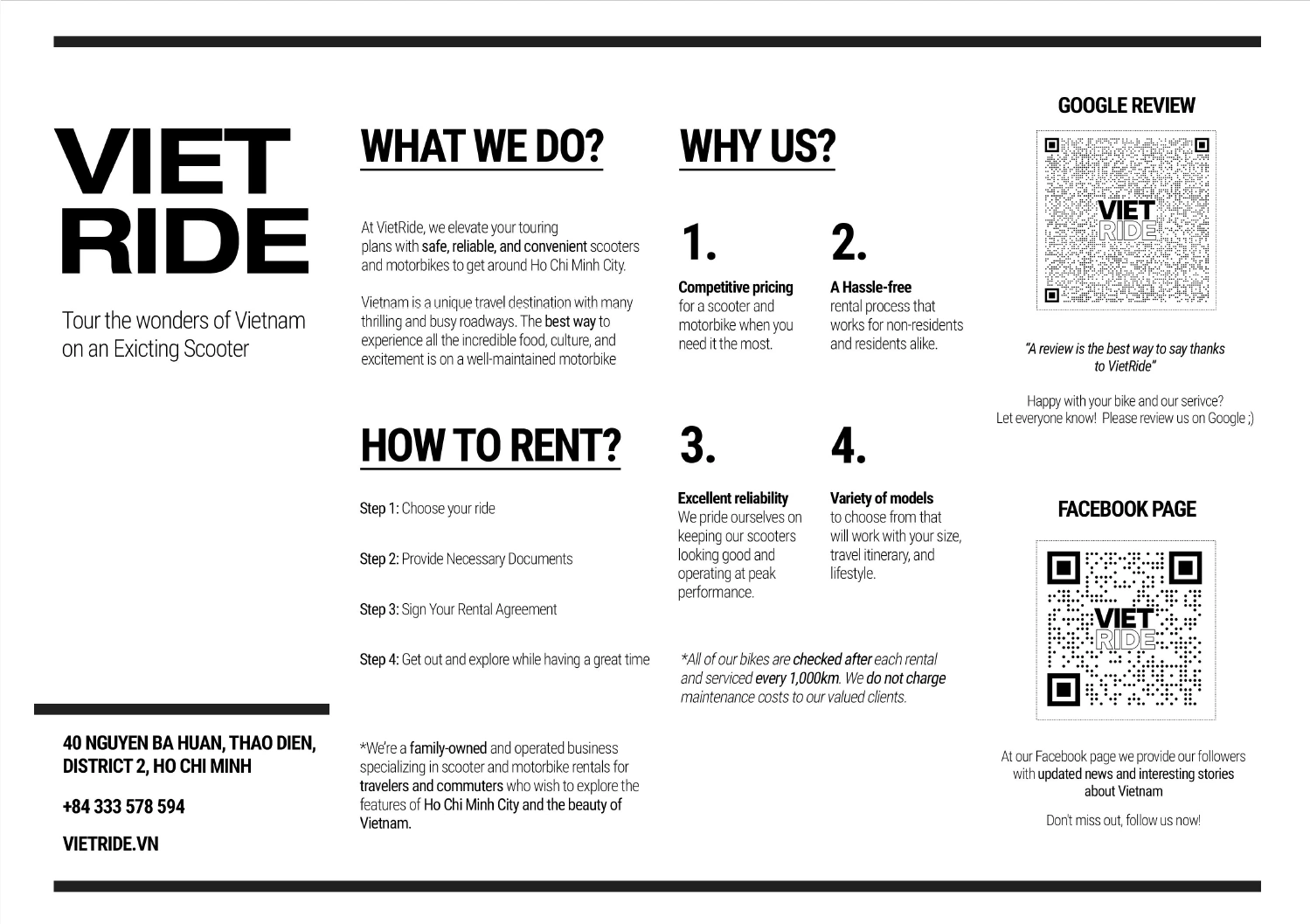 VietRide Saigon Tour map